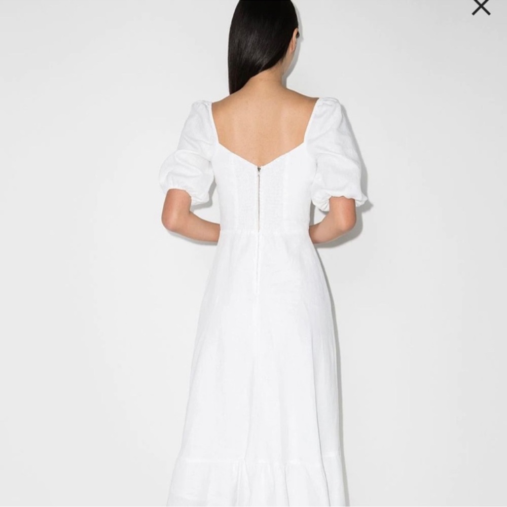 Reformation Belgium Linen Dress in White - Picture 2 of 2